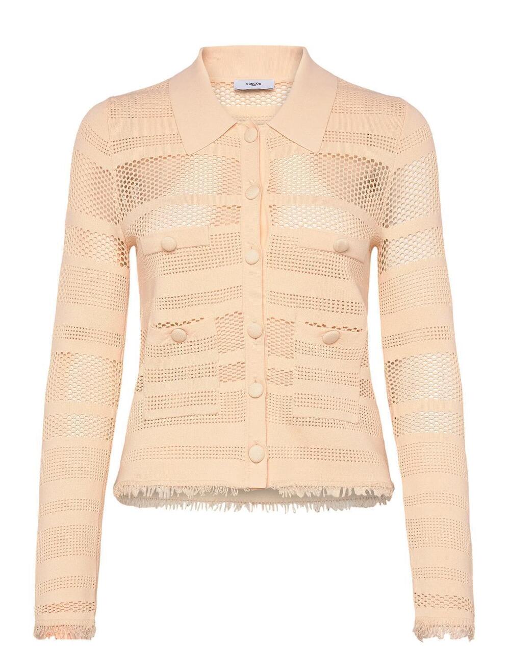 NEW SUNCOO women's gaelisi open weave cardigan in creme